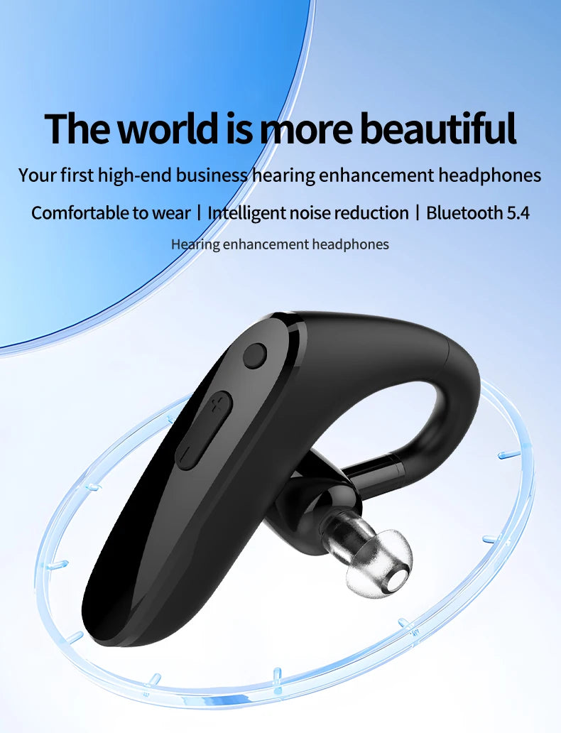 New Compact Lightweight Single Rechargeable Headphones Noise Cancelling Feature Ear-hook Earbuds Suitable For The Elderly