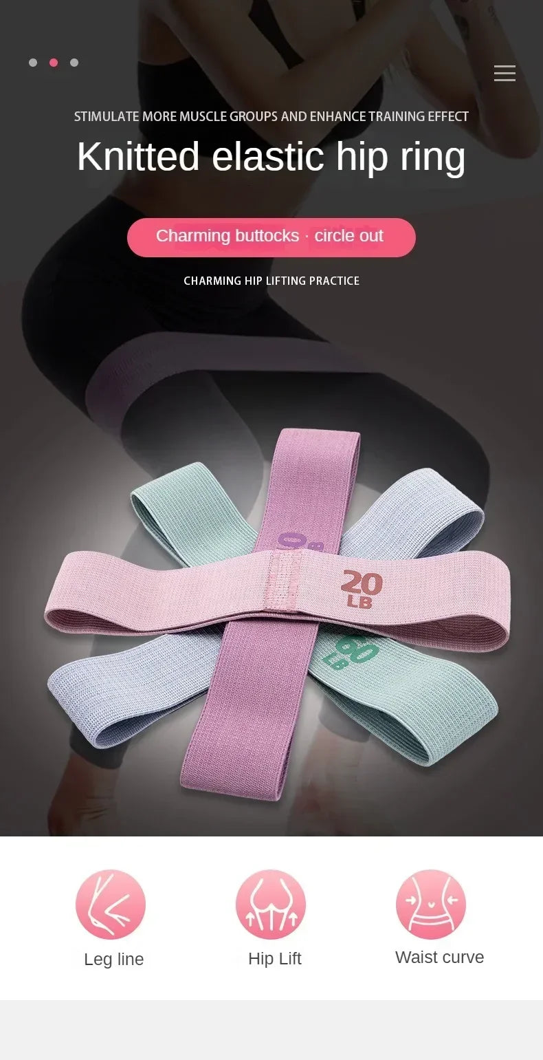 Fabric Elastic Fitness Resistance Bands Yoga Pilates Hip Circle Expander Bands Gym Training Loops Yoga Workout Equipment