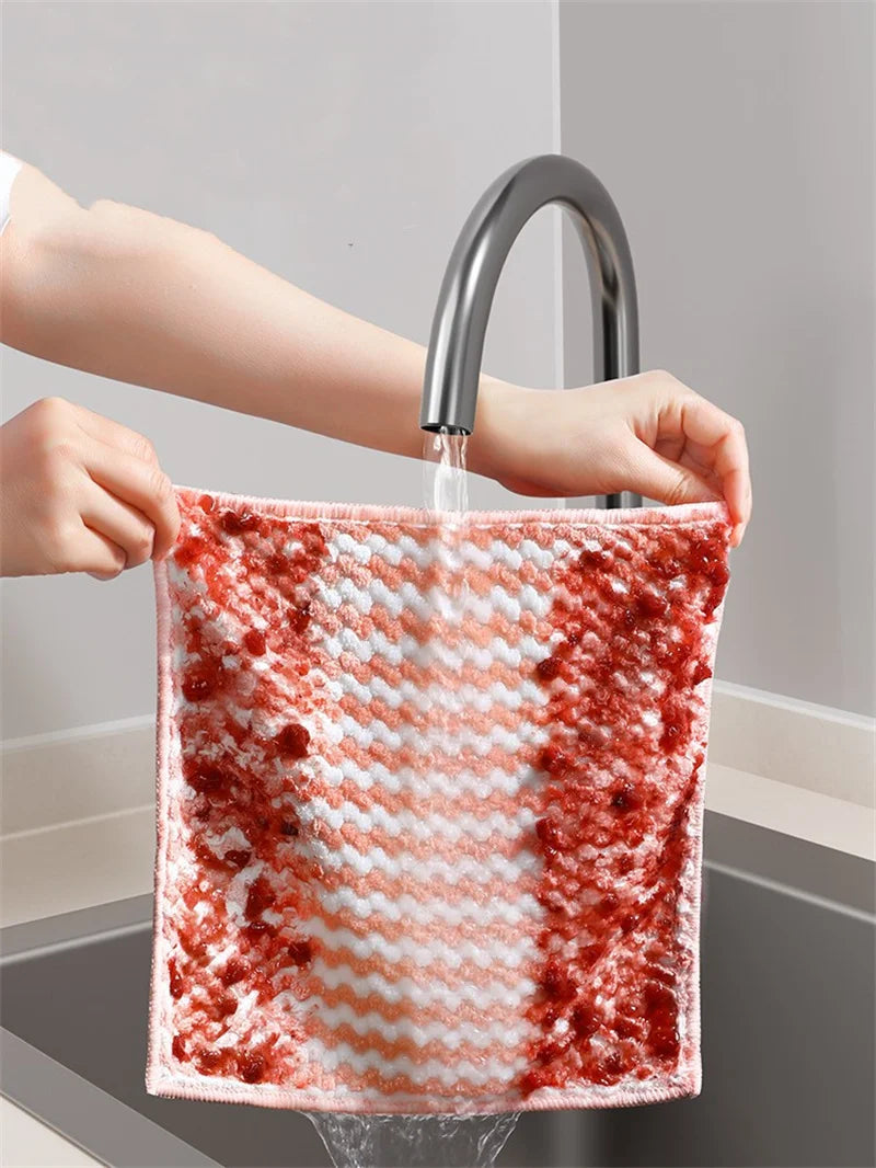 3/5 pieces of microfiber cloth and lazy person absorbent cleaning Kitchen towel cloth for washing dishes tablecloth