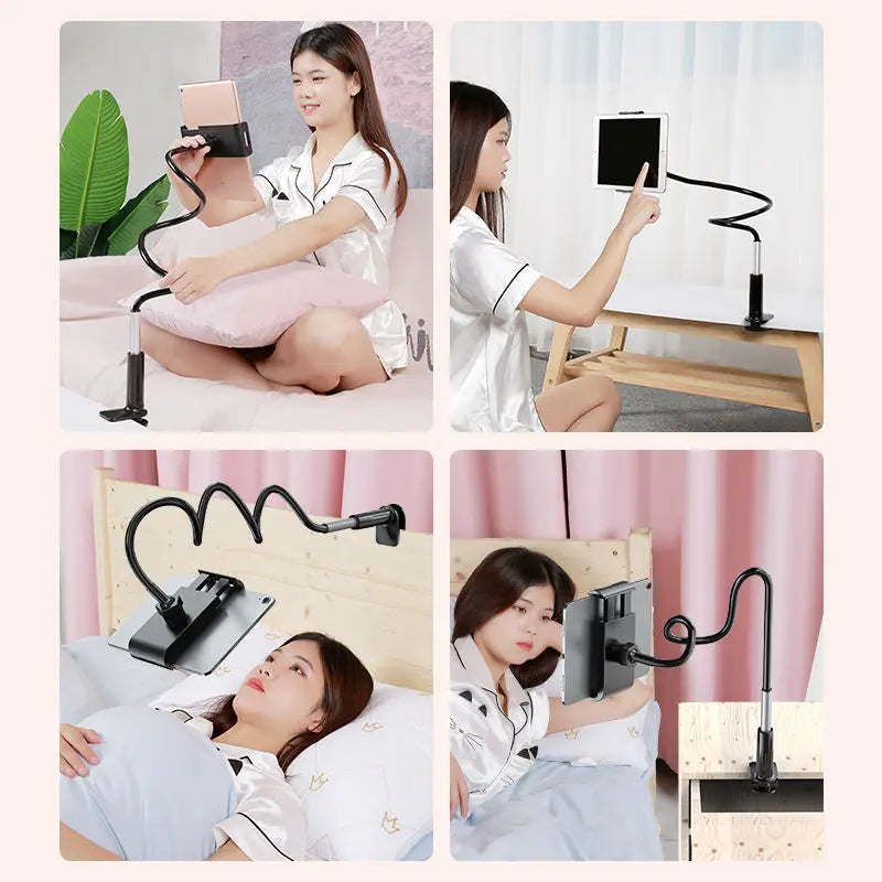 Gooseneck Tablet Holder with Flexible Arm 360 Clip Bed Support For 4 - 11 inches Phone Tablet Bracket for IPad Stand Accessories