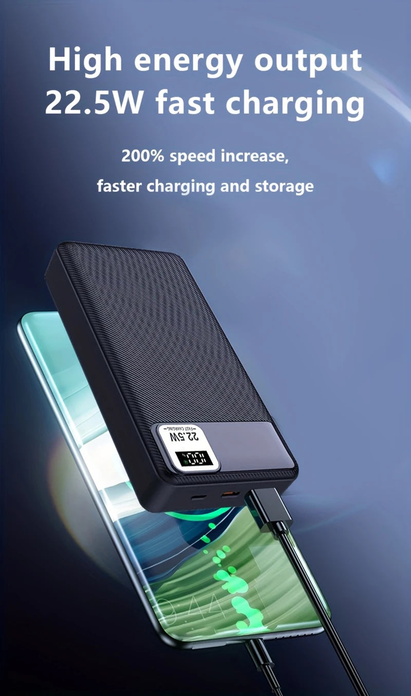 100000mAh Power Bank 22.5W Fast Charging Portable Charger External Battery High Capacity Powerbank For iPhone Huawei Oneplus