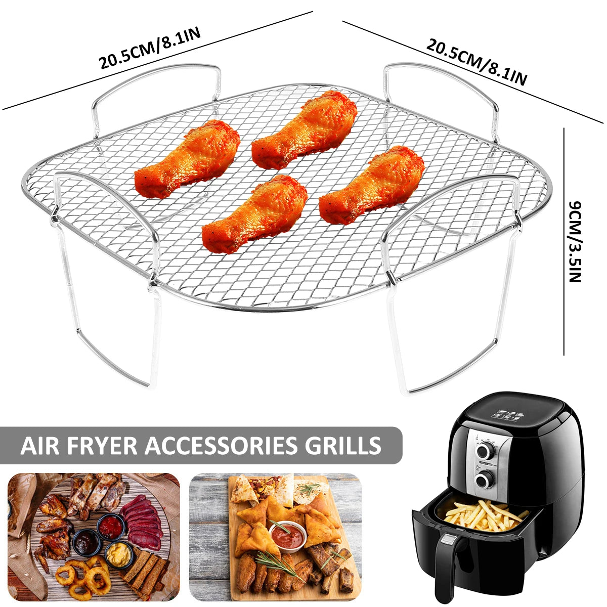 Multifunctional Roasting Rack 1/2 PCS Compatible Airfryer Dehydrator Steamer Roasting Cooking Tools for Air Fryer Accessories