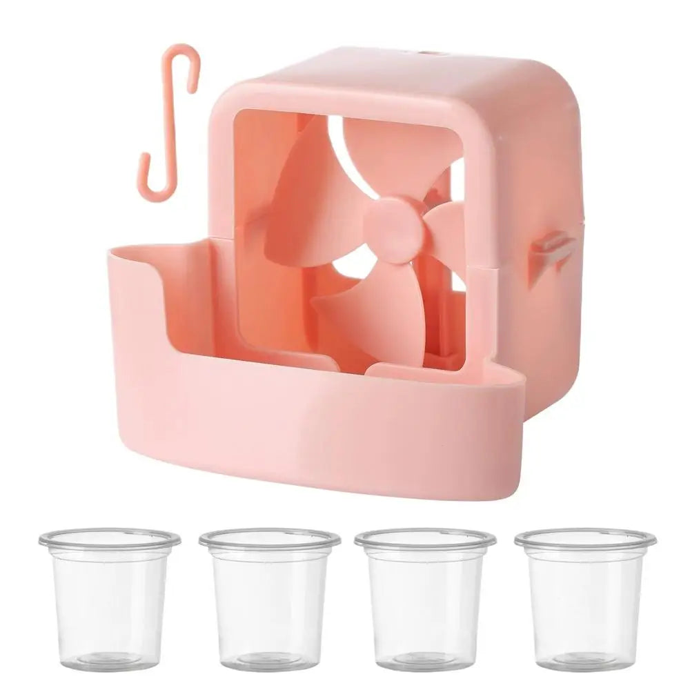 Electric Fan Hanging Cooling Tool with 4 Ice Cup Household Floor Fan Mist Cooling Adapter Hangable Ice Holder Cooler Accessories