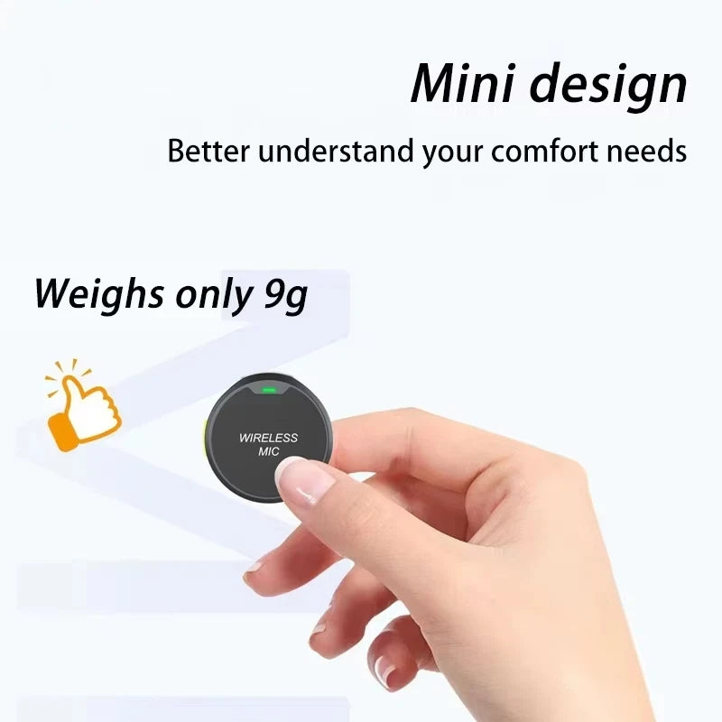 Wireless Lavalier Microphone Outdoor Live Recording Interview Vlog Magnetic Noise Reduction Portable For iPhone Android