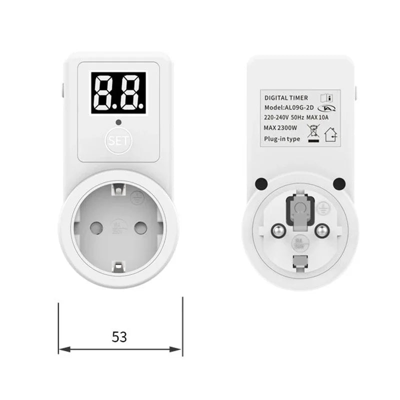 Smart Socket EU Plug Smart Home Outlet Socket Countdown Switch Two Digit Display Timer Time Control Telephone Battery Charging