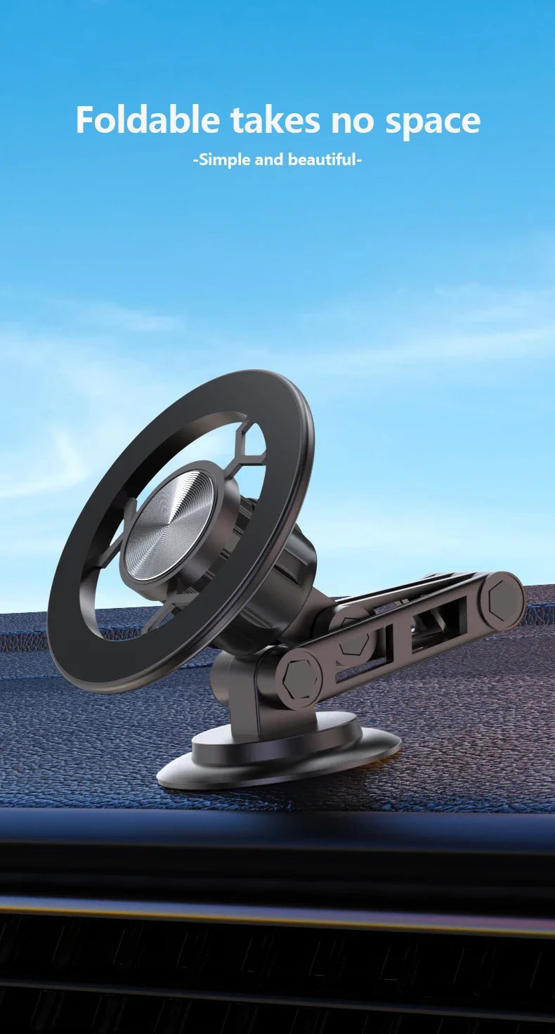 Metal Magnetic Car Phone Bracket with 360° Degree Rotating Accessory Foldable Ventilated Magnet Gps Cars Accessories for Phones