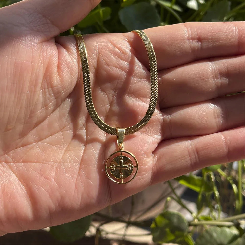Christian Jesus Cross Necklace For Women Men Stainless Steel Chains Choker Religion Cross Pendants Jewelry Prayer Baptism Gifts