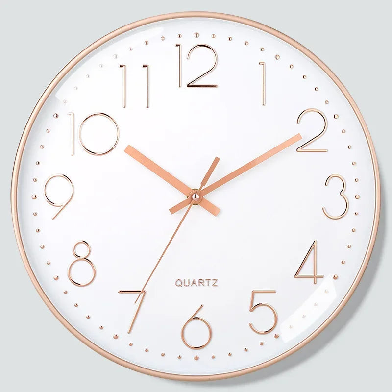 Round Wall Clock, Modern Silent 8 Inch Wall Clock, Quartz Movement Battery Powered, Decorate Home, School, Bedroom, Office