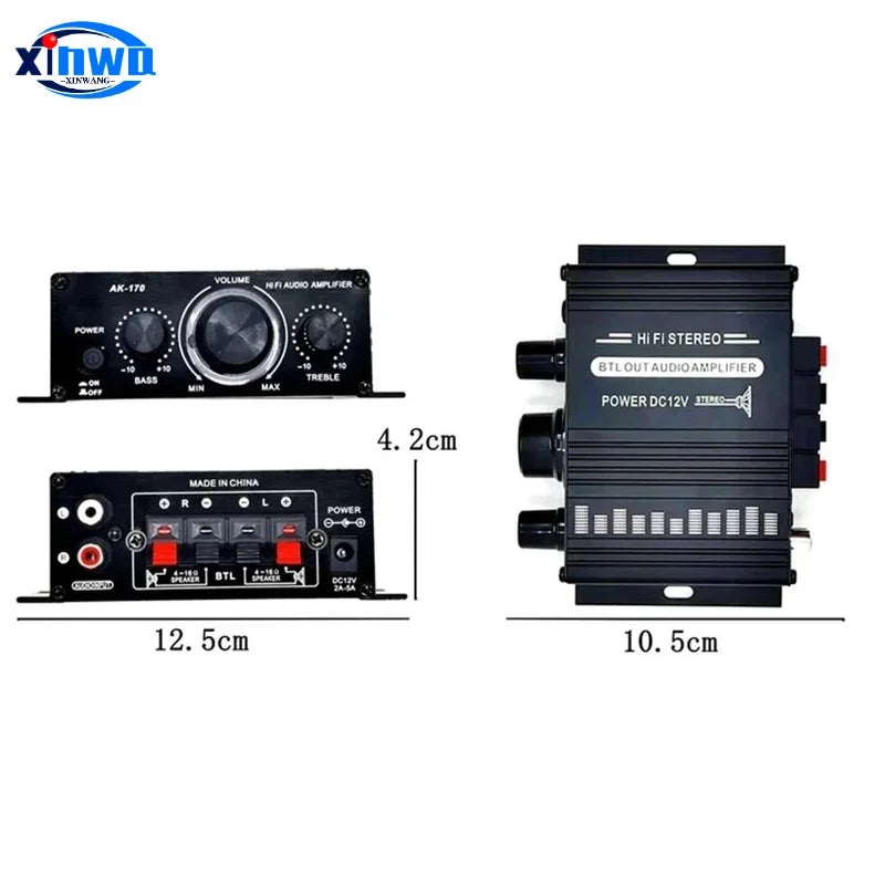 Ak170 Light Mini STEREO Power Amplifier With 4 Inch Speaker DIY Kit Vending Pinball Audio Arcade Game Machine Module Mp3 Player