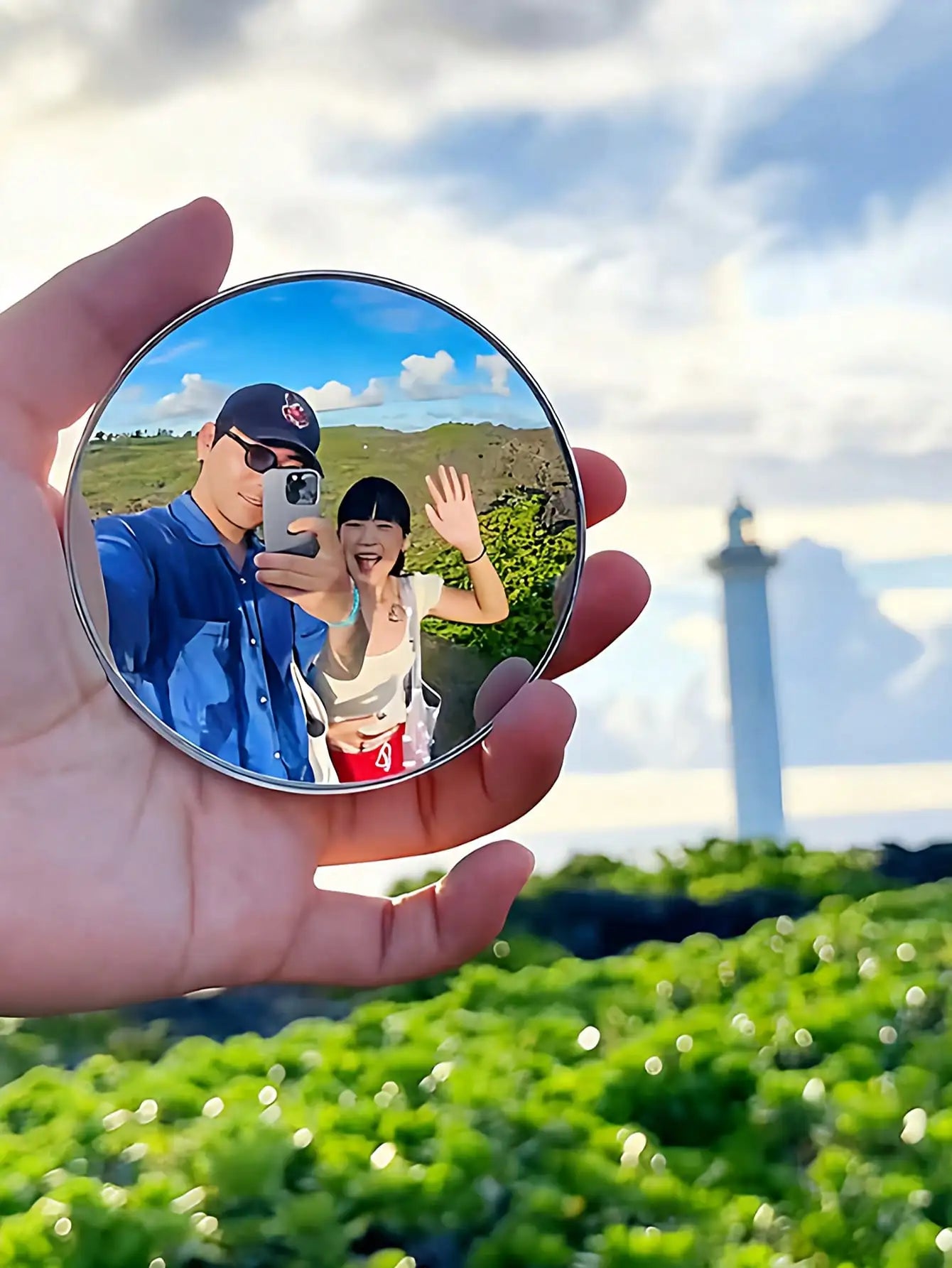 1 travel photo mini round mirror, reflective mirror, spherical mirror, portable wide-angle lens, photo and selfie accessories