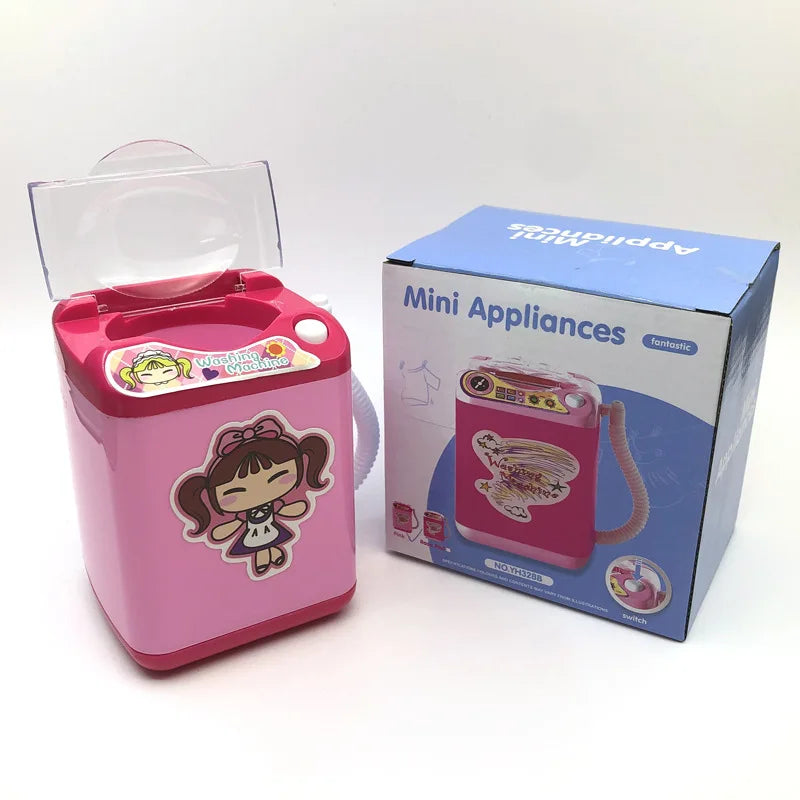 Washing Machine Toy Mini Electric Makeup Brush Cleaner Automatic Cleaning Washing Machine Play Home Toy Coffee Mixer