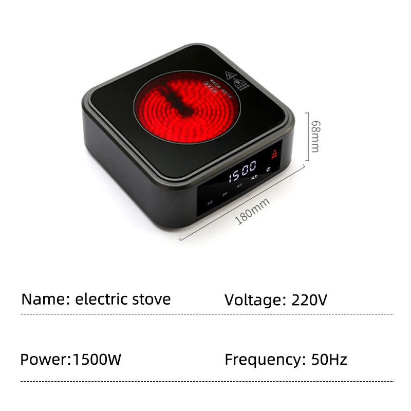 1500W Electric Ceramic Stove Smart Heater Stove Tea Stove Electric Hot Plate Heating Furnace Mini Tea Maker Water Boiler 220V