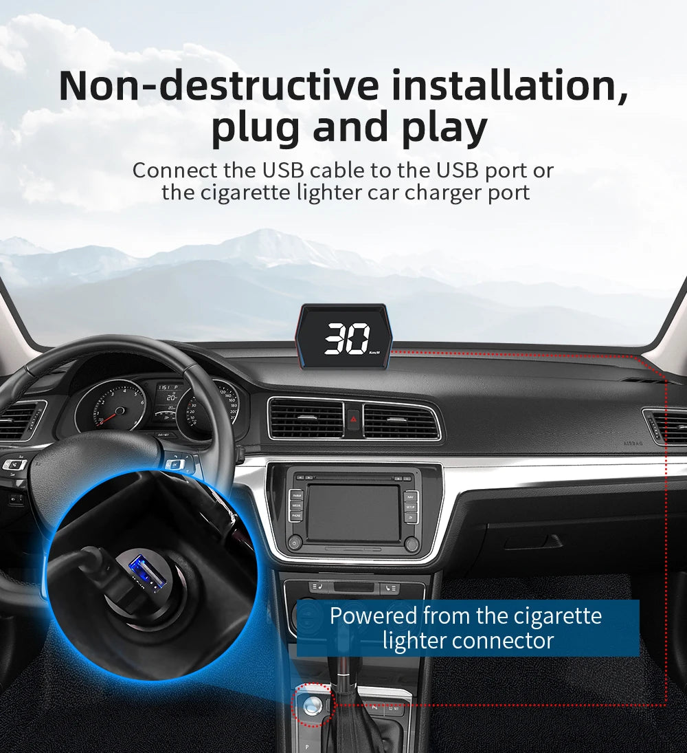 ZMFJH G20 HUD GPS Display Car Digital Speedometer Head-Up Display Eletronics Speed Alarm Gadgets Inteligent Compass For All Car