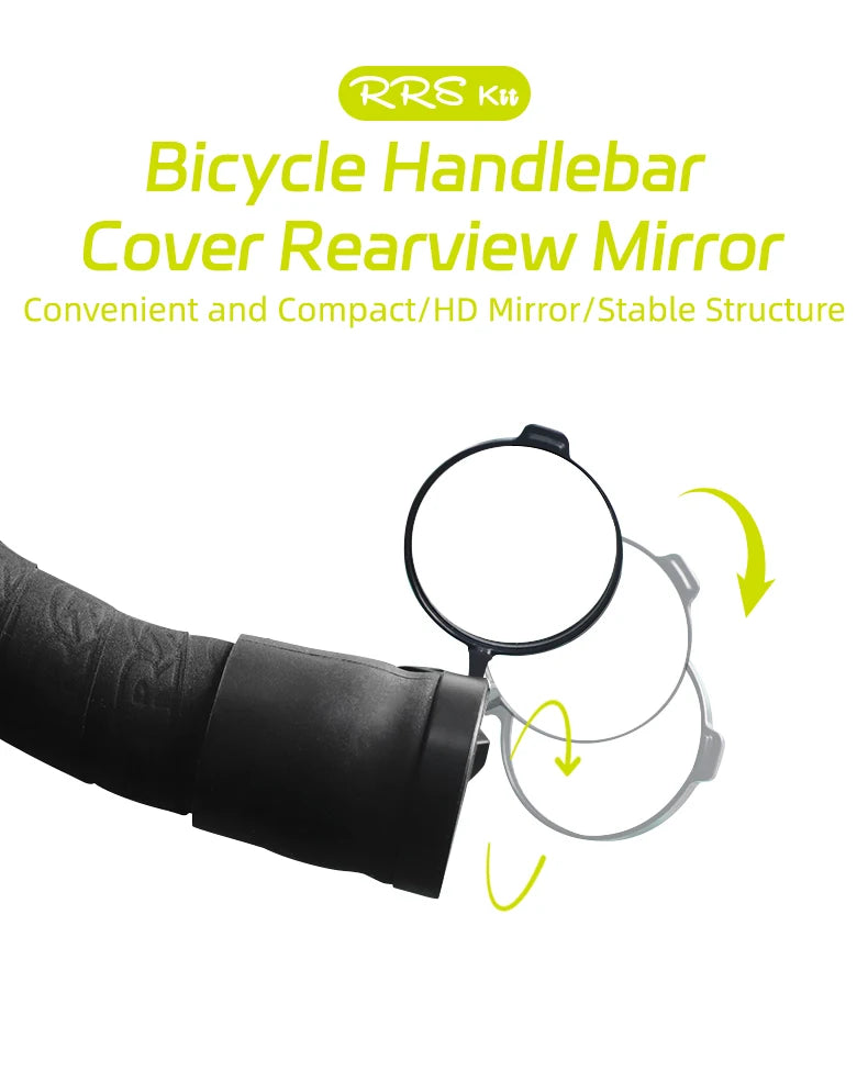 Rrskit Bicycle Handlebar Mirrors For MTB Road Bicycles 360 Degrees Rotate Bike Side Handlebar Mirror Convenient And Safety