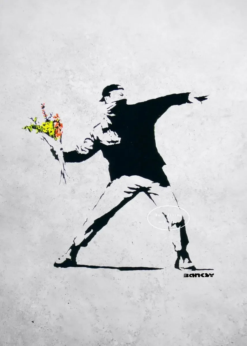 Classic Retro Wall Art Banksy Street Graffiti HD Canvas Print Poster Home Living Room Bedroom Decorative Painting