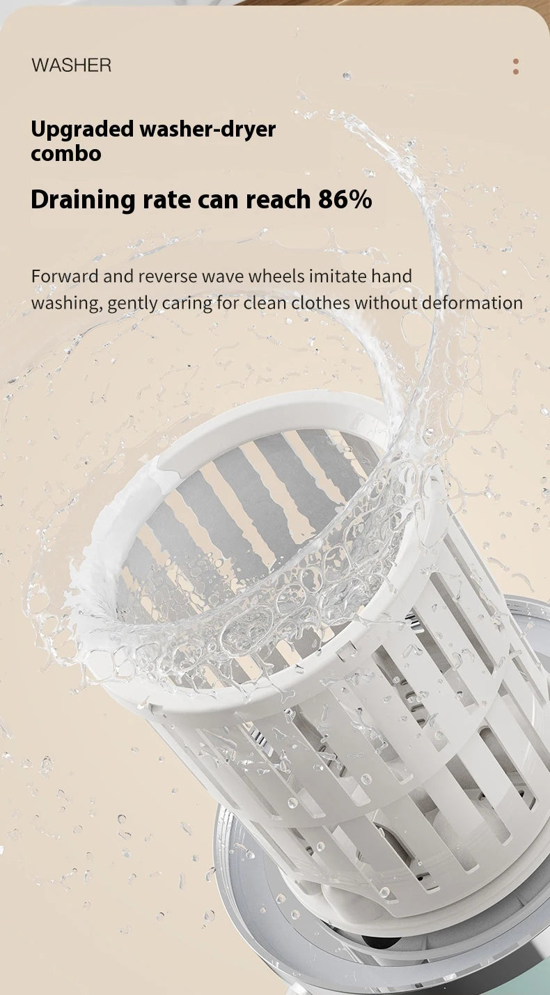 Mini turbo washing machine 3L fully automatic small USB charging portable sock and underwear specific washing machine.