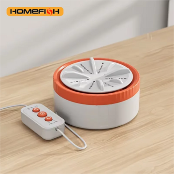 HOMEFISH Mini Washing Machine 3 Gear Timing Rotating Turbine for Underwear Socks Baby's Clothes - Compact Laundry for Travel