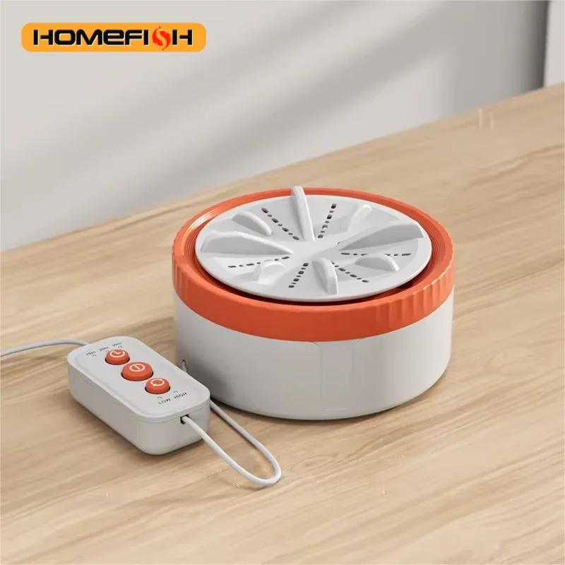 HOMEFISH Mini Washing Machine 3 Gear Timing Rotating Turbine for Underwear Socks Baby's Clothes - Compact Laundry for Travel