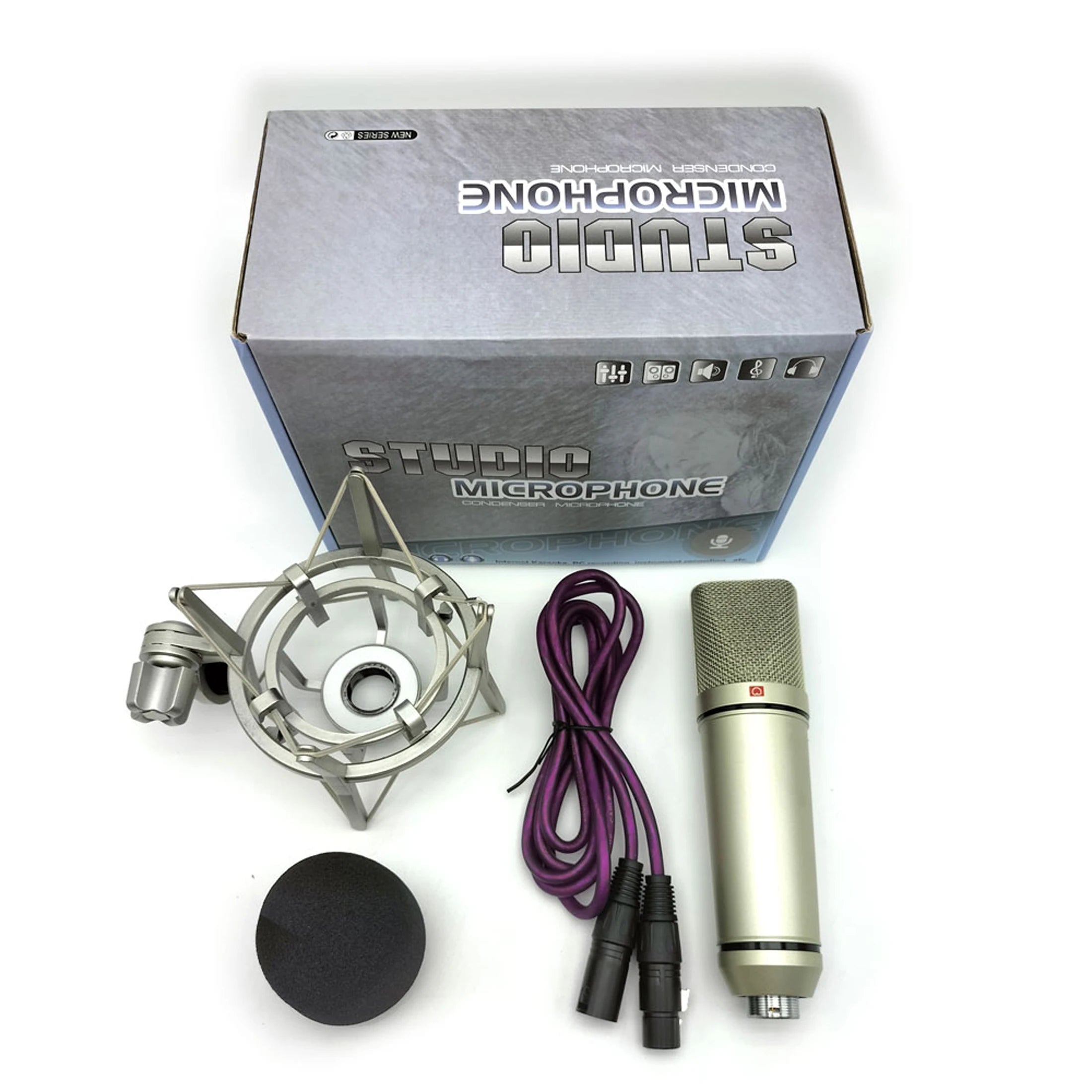 Professional Condenser Microphone Studio For PC Laptop Computer Mic Karaoke Singing Streaming Wired Mikrofon Mike Sound Microphn