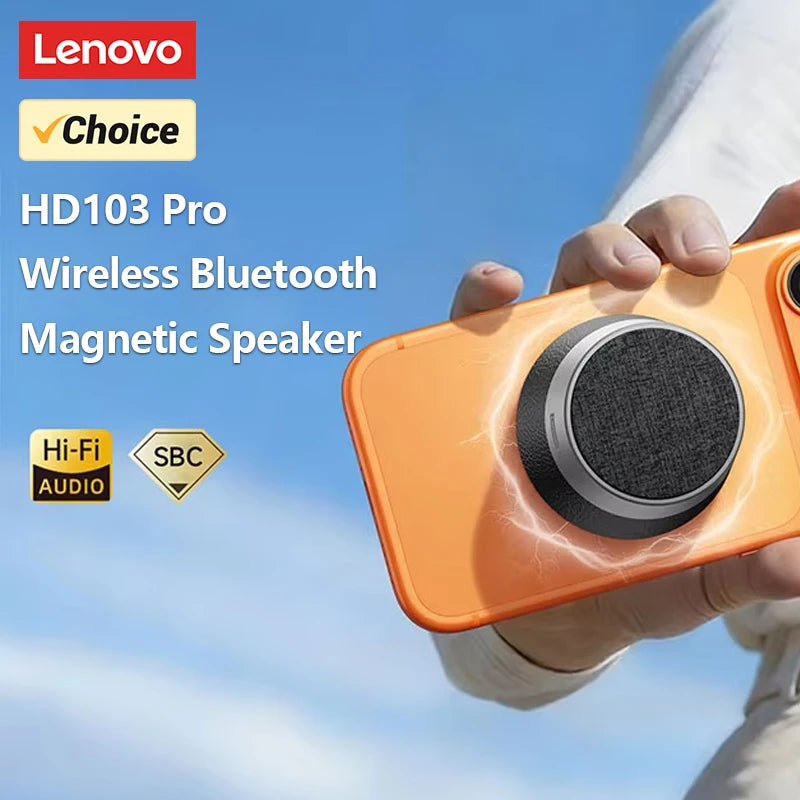 Choice Lenovo Bluetooth Speaker Magnetic Wireless Bluetooth 5.4 Player IPX5 Waterproof Mini Portable Loudspeaker Music HD103 Pro