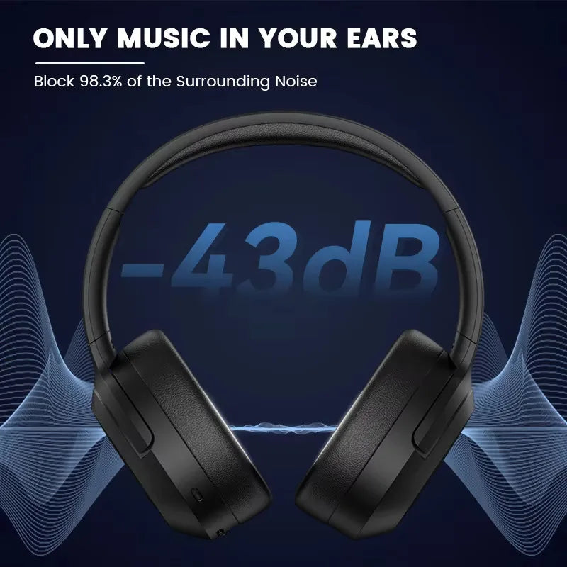 Edifier W820NB Plus Wireless Noise Cancelling Headphones 49hrs Playtime 43dB ANC Hi-Res LDAC Codec Over-Ear Bluetooth Headset