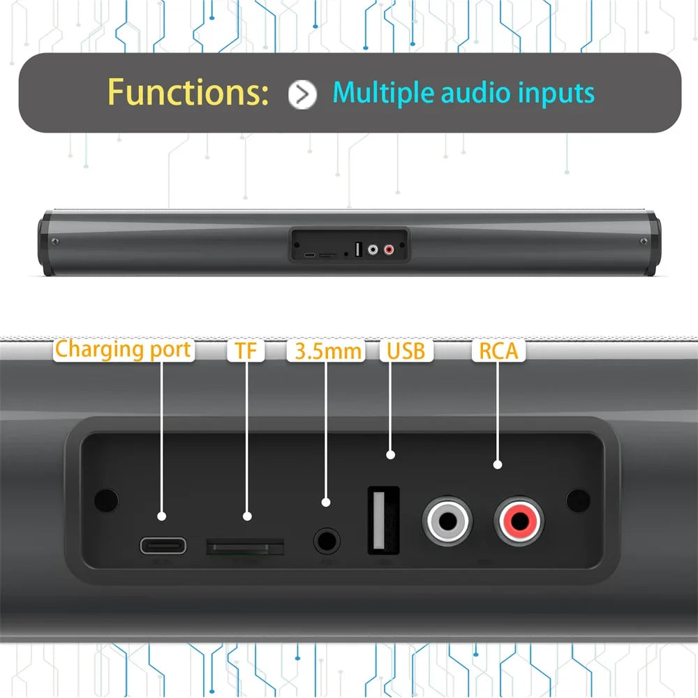 BS-10 Portable Bluetooth Speaker 3D Stereo Surround Desktop Home TV Computer Outdoor Ultra Power Sound TV Projector Subwoofer
