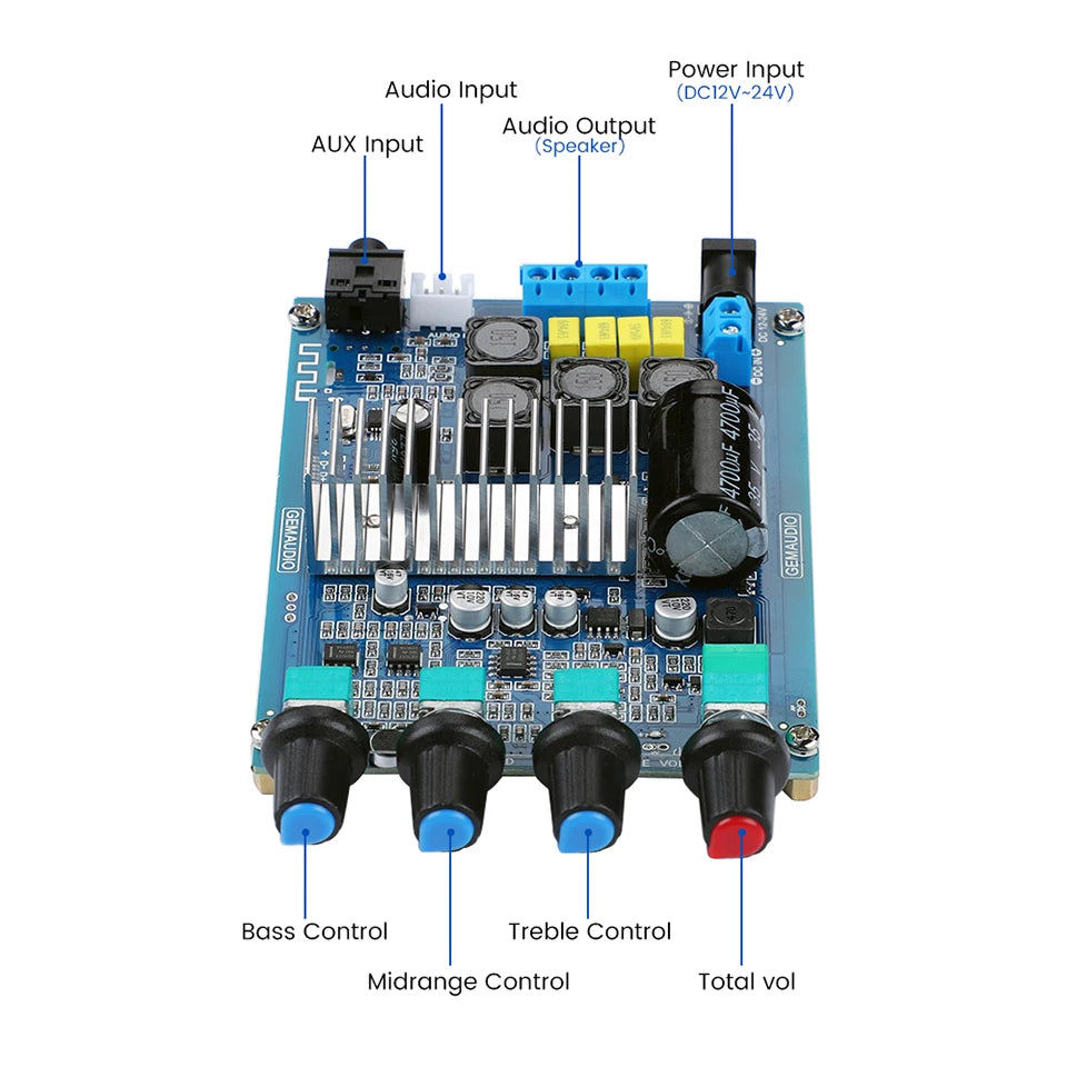 AIYIMA Audio TPA3116 50Wx2 Bluetooth Amplifier Board HiFi Power Amplifiers Digital Sound Amplificador Stereo Home Audio Amp
