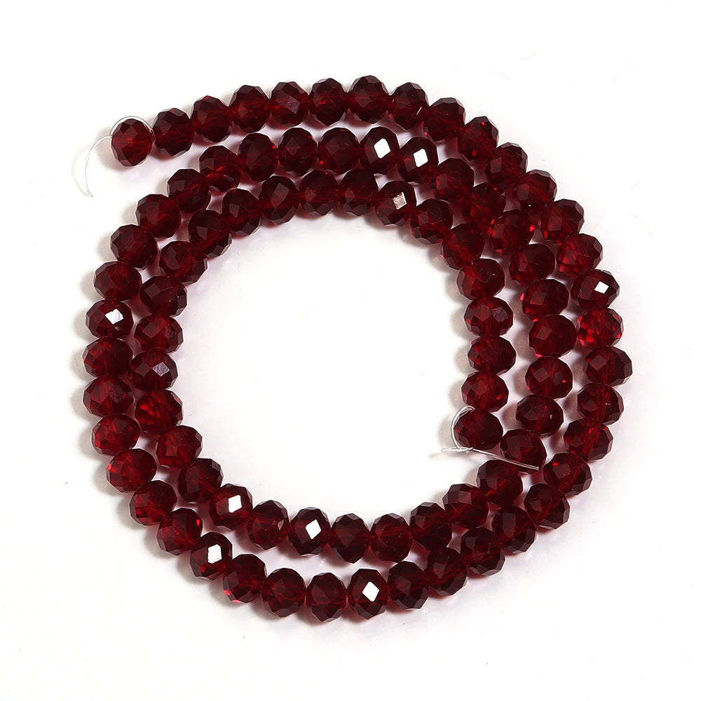 1strand/lot Pomegranate Red Faceted Crystal Beads Abacus Glass Beads Loose Beads For Jewelry Making DIY Necklace Bracelet