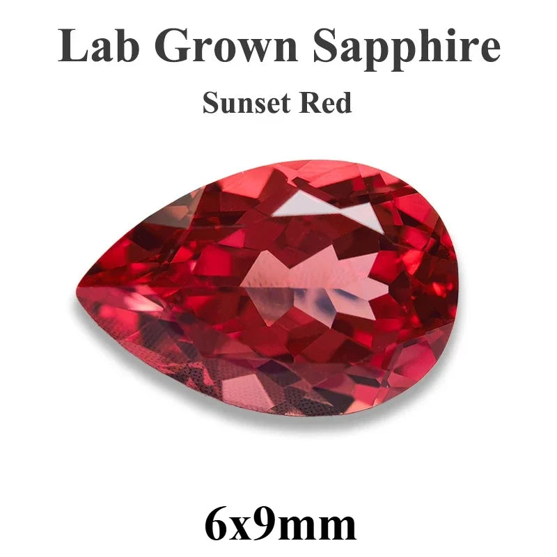 Lab Grown Sapphire Pear Cut Multiple Colors Available VVS1 Gemstone DIY Jewelry Making Materials with Selectable Certificate