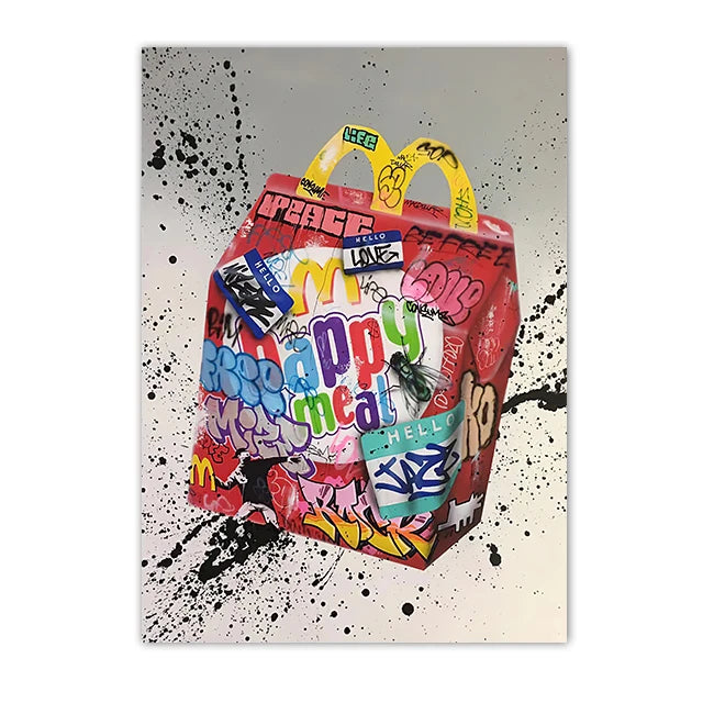 Graffiti Wall Art Home Decoration Painting Street Hand Gestures Love Kiss Modern Poster Print Pictures Abstract Pop Room Mural