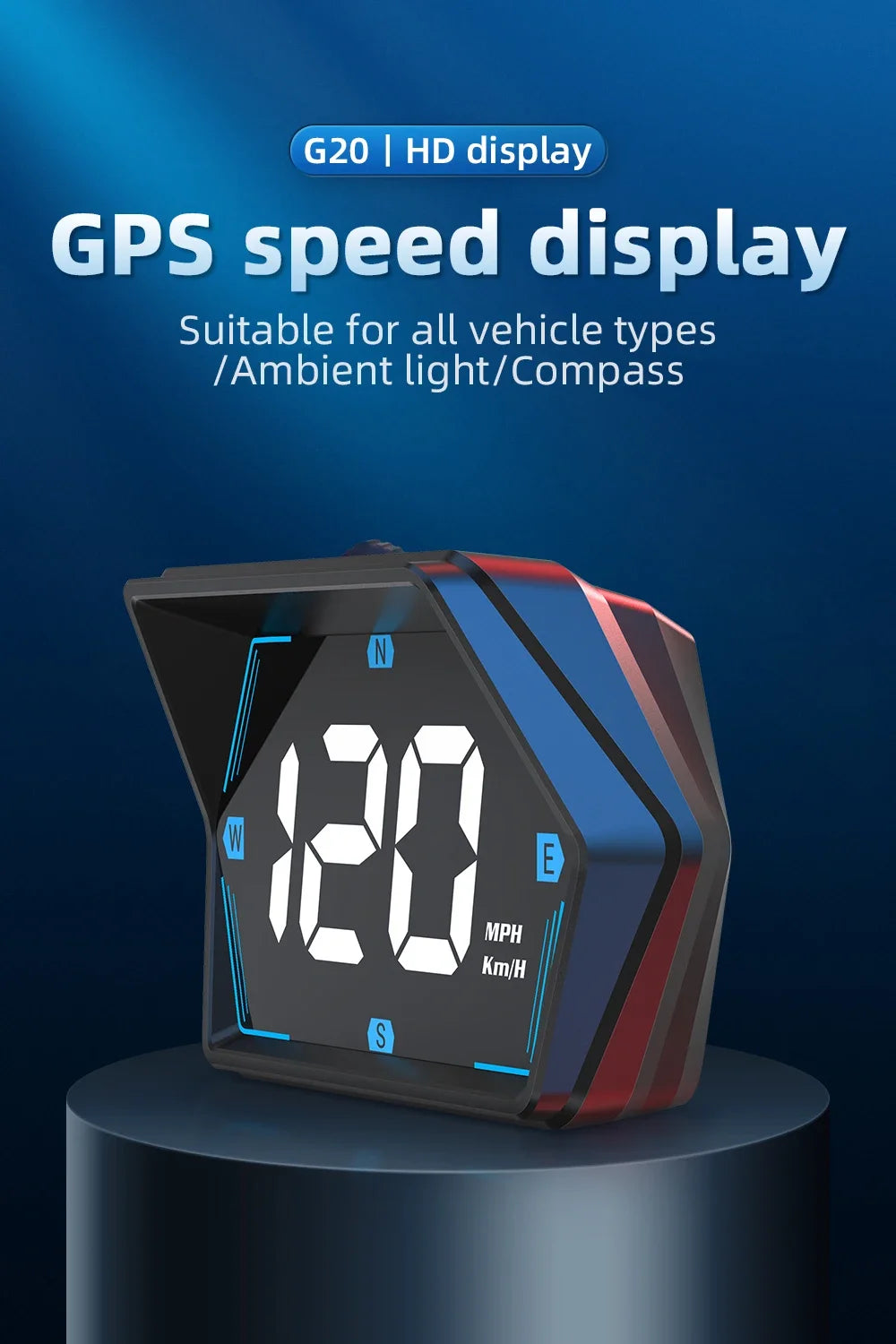 G20 Car Head Up Display GPS HUD Smart Meter Auto GPS Security Overspeed Alarm Speed Compass Electronic Accessories Hud Display