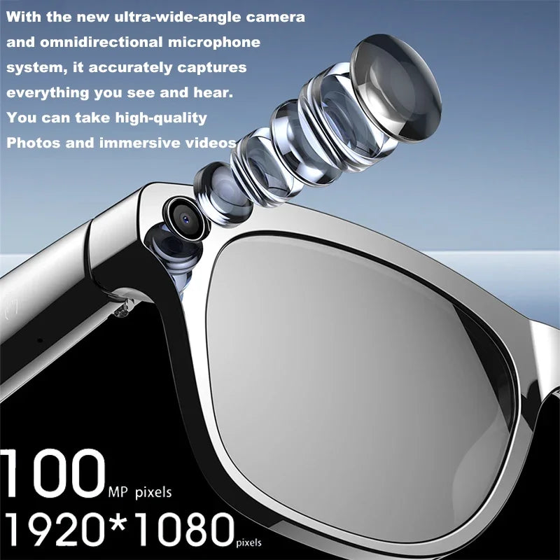 2026 4K HD Color Changing AI Smart Glasses Chat GPT 100MP Camera Bluetooth Call Voice Assistant  Control Smart Glasses 2026 New