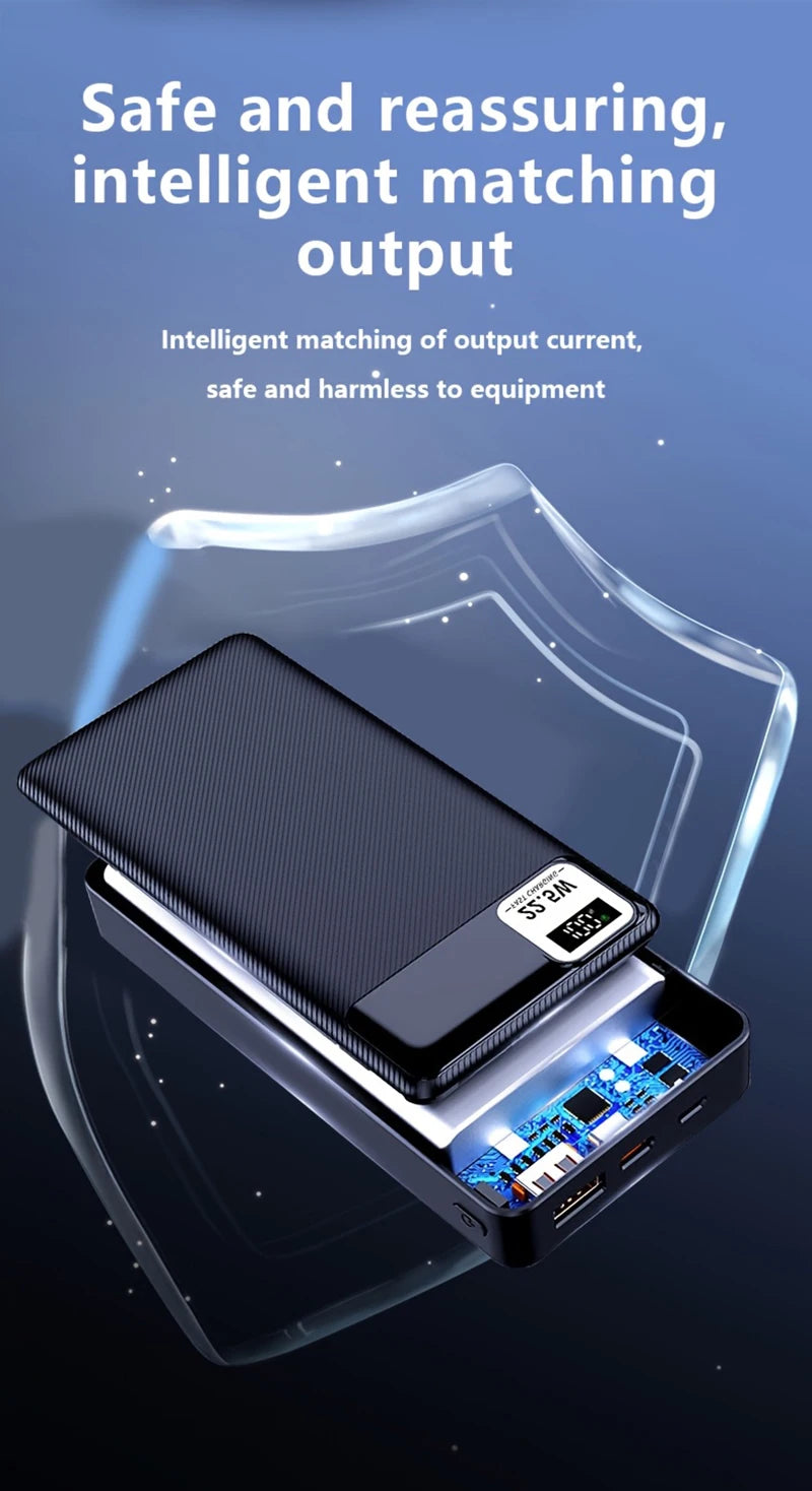 100000mAh Power Bank 22.5W Fast Charging Portable Charger External Battery High Capacity Powerbank For iPhone Huawei Oneplus