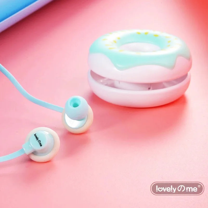  Q17 Macaron Donut Wired Earphones: Cute Cartoon Design & Clear Mic 