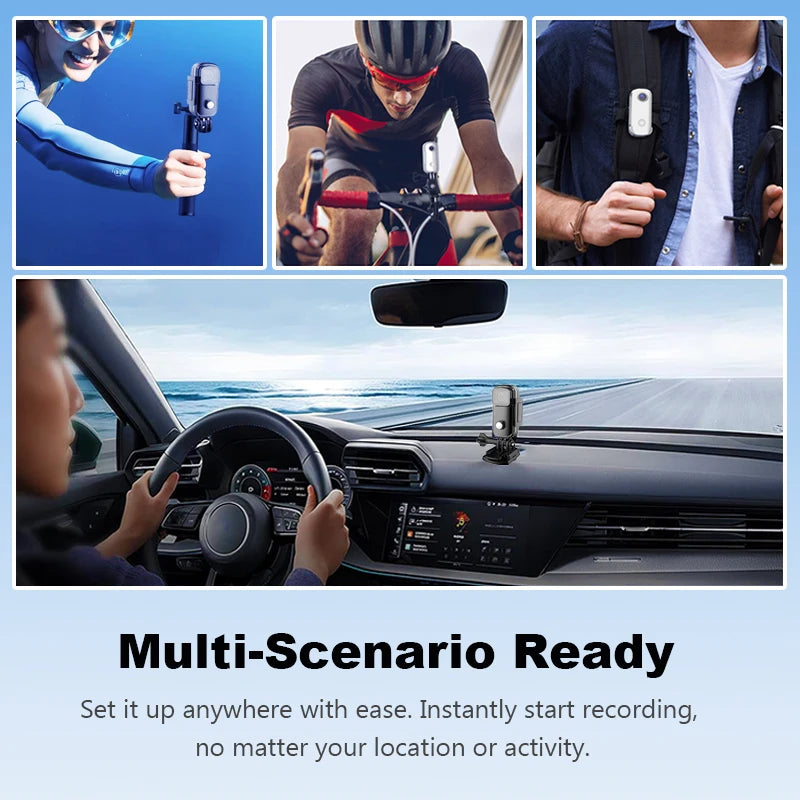 SJCAM Pocket 4K Mini Camera with Waterproof Case C100 Plus EIS Action Cam Magnetic Wearable for Helmet Motorcycles Cycling Vlog