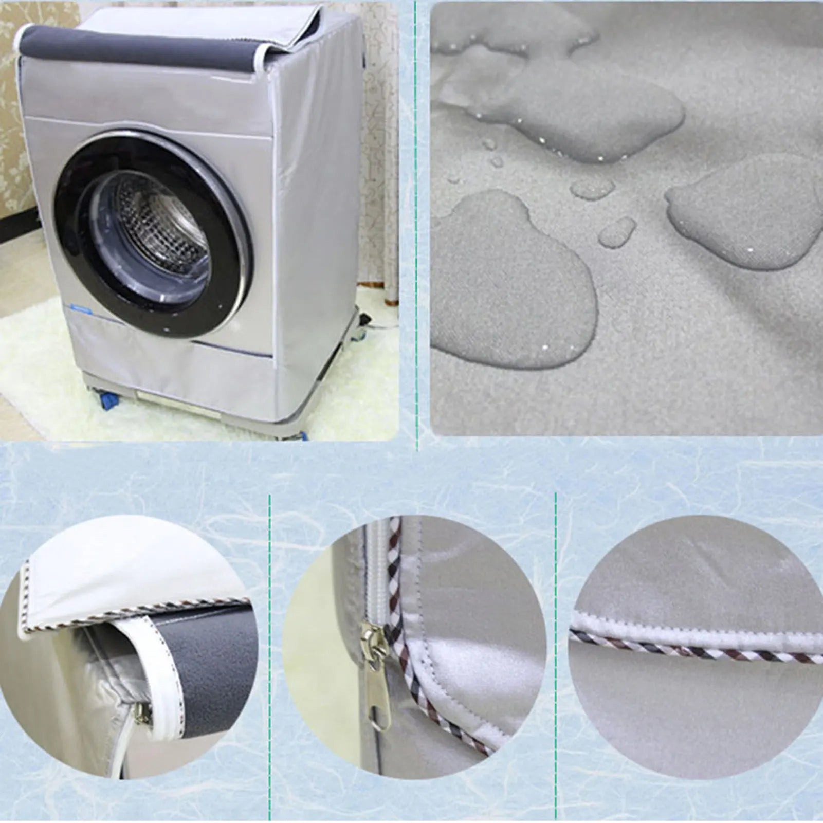 Washing Machine Dustproof Cover Easy to Clean Anti-Corrosion Cover for Automatic Roller Washing Machine