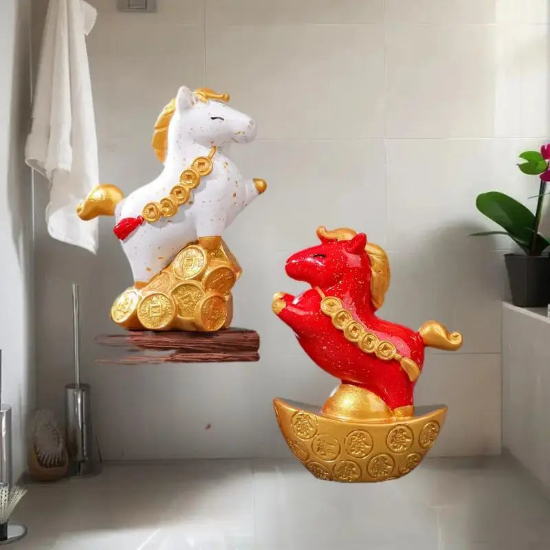 Radiant Crystal Horse Ornament Zodiac Horse Sculpture Feng Shui Series Antique Sun Chaser Showpiece for Desktop