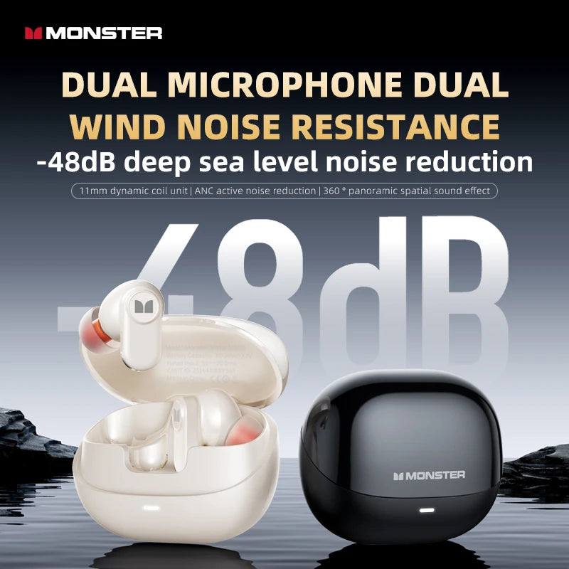 Monster AIRSTAR M300 OWS Gaming Wireless Earphones Bluetooth 6.0 Ear Clip Sports Earbuds HD Calls Noise Cancelling Headphones