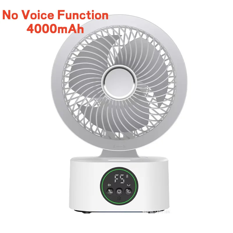 Cooling Home Desktop Shaking Head USB Charging Fan Air Circulation Intelligent Voice Timing Fan Home&dormitory Desktop Fan