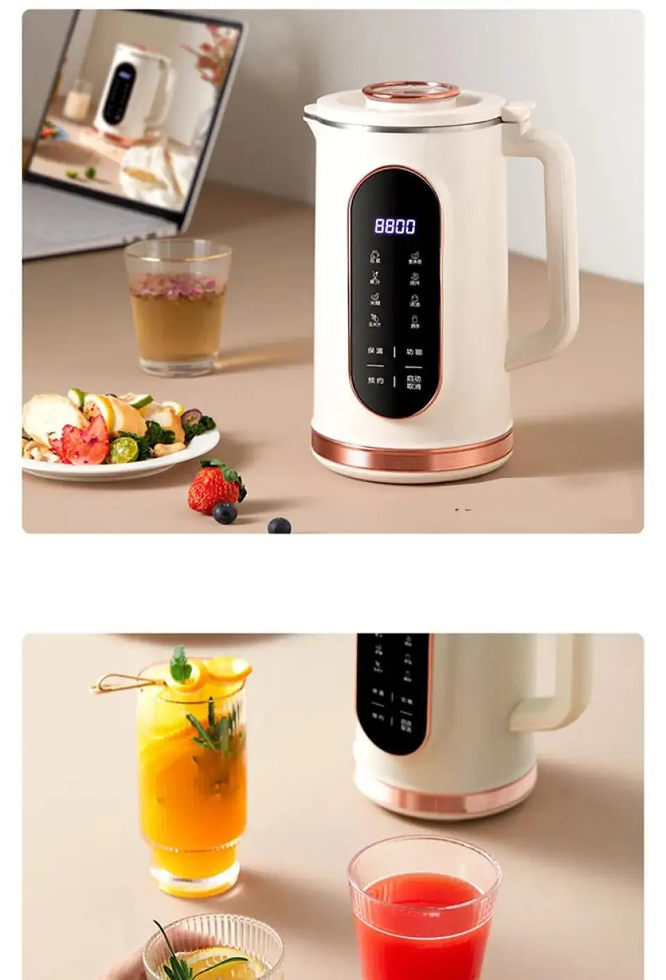 800ml/1500ml Soy Milk Machine Electric Juicer Blender Mixer Soybean Milk Maker High Speed Blenders 10 Blades Breakfast Machine