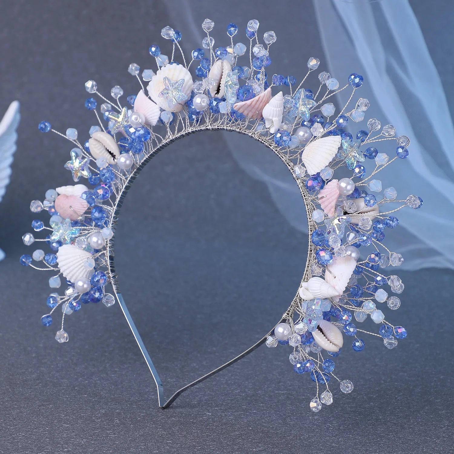Luxury Handmade Shell Conch Beads Headbands For Women Bride Wedding Hair Accessories Hairbands Vacation