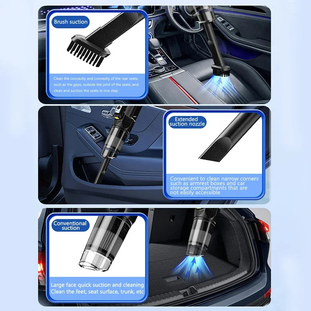 Wireless Vacuum Cleaner For Home Car Charging Strong Suction Power Handheld Carpet Window Crevice Groove Vacuum Cleaner