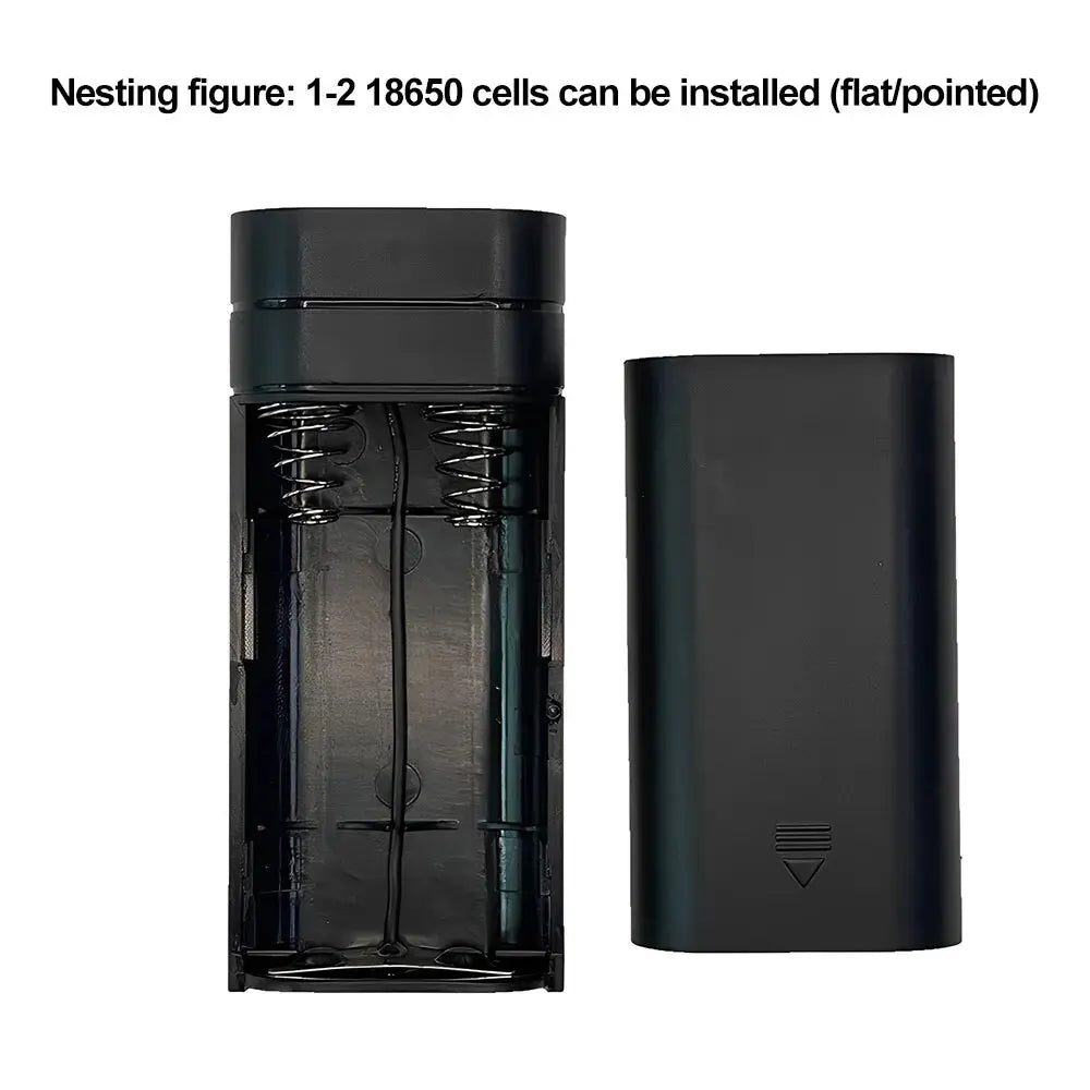 2 Slots 5V 18650 Power Bank Box Kit Fast Charging Power Bank TYPE-C USB Output Ports Plastic Shell Portable Battery Charger Case