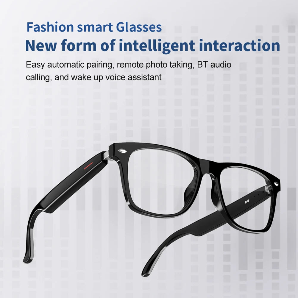 Smart Glasses AI Voice Assistant Camera Glasses BT Audio Glasses (Plain Glasses)