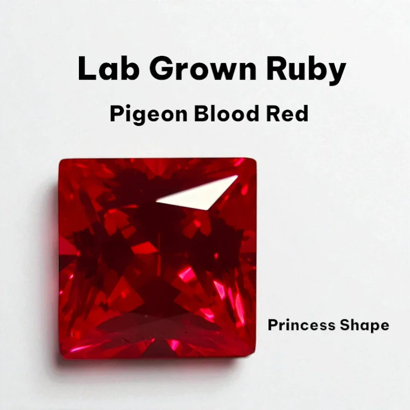Lab Grown Ruby Various Shape Pigeon Blood Red Charms Gemstone for DIY Jewelry Making Materials Selectable Certificate