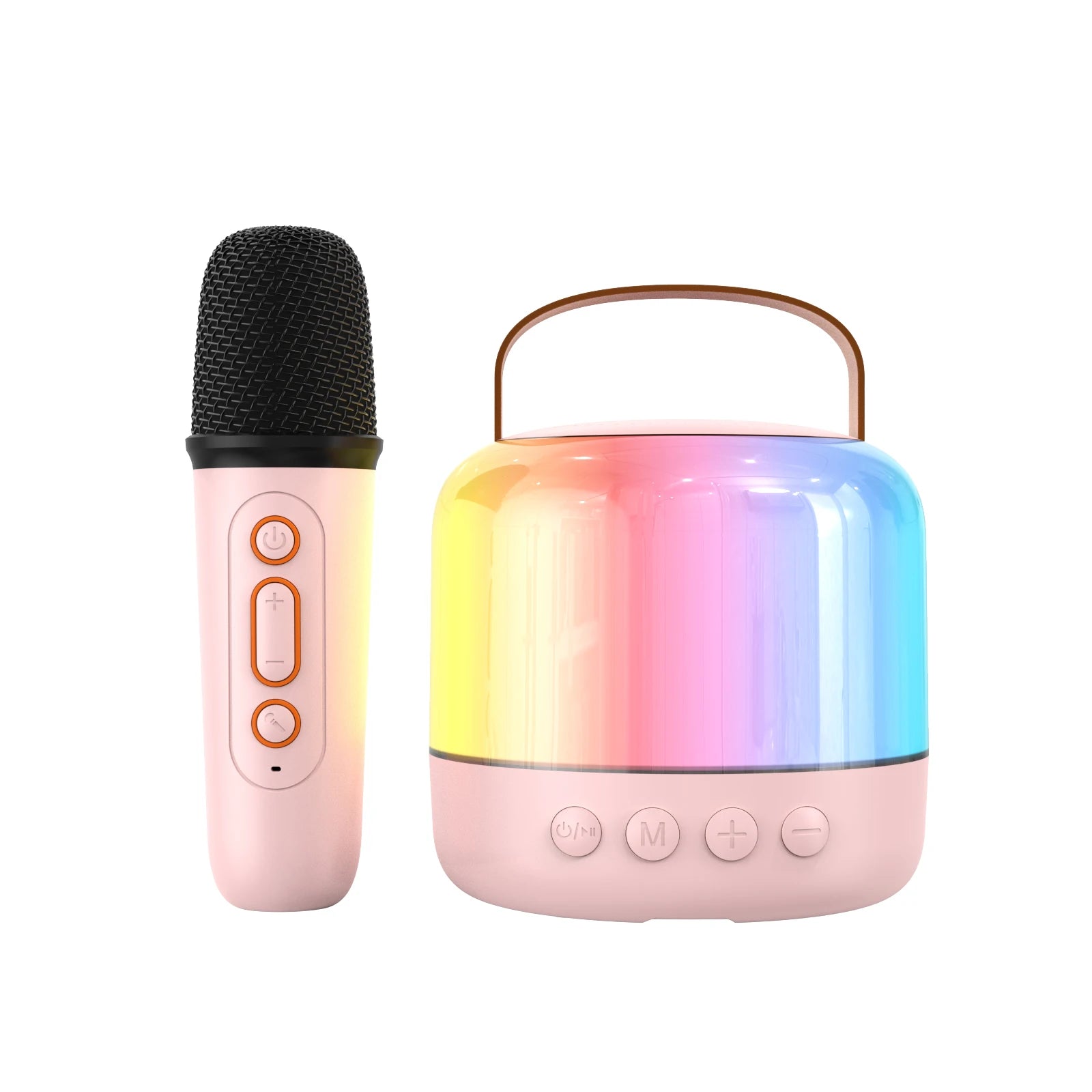 speakers microphone 5.3 bluetooth wireless Speakers with Mic Adjustable LED Lights Karaoke Machine  Wireless Karaoke Speaker