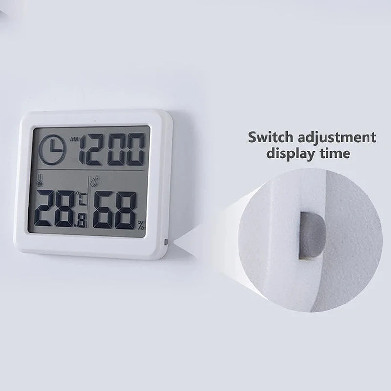 Thermohygrometer Ultra-thin Simple Smart Home Electronic Digital Thermometer Hygrometer LCD Digital Wall Clock