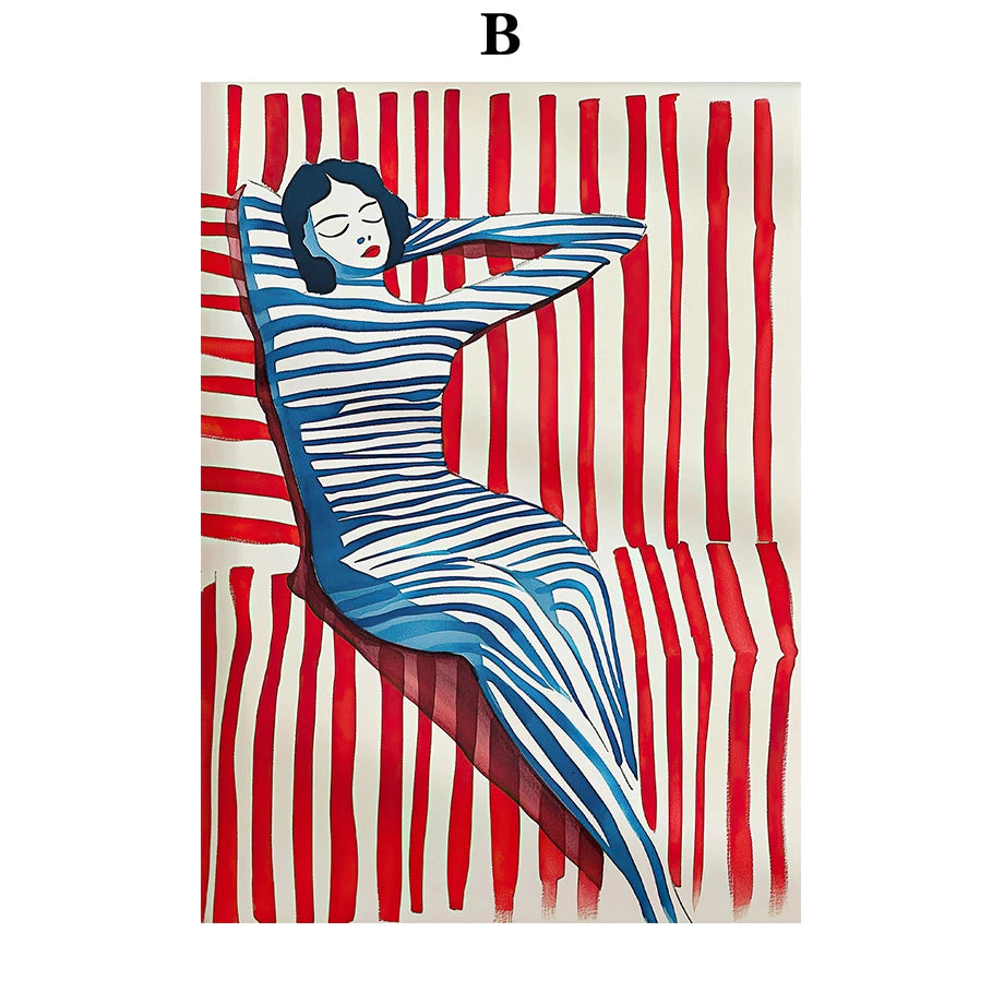 Abstract Dancer Wall Art Modern Women Minimalist Portrait Art Fashion Wall Art Canvas Painting Nordic Poster Room Decor