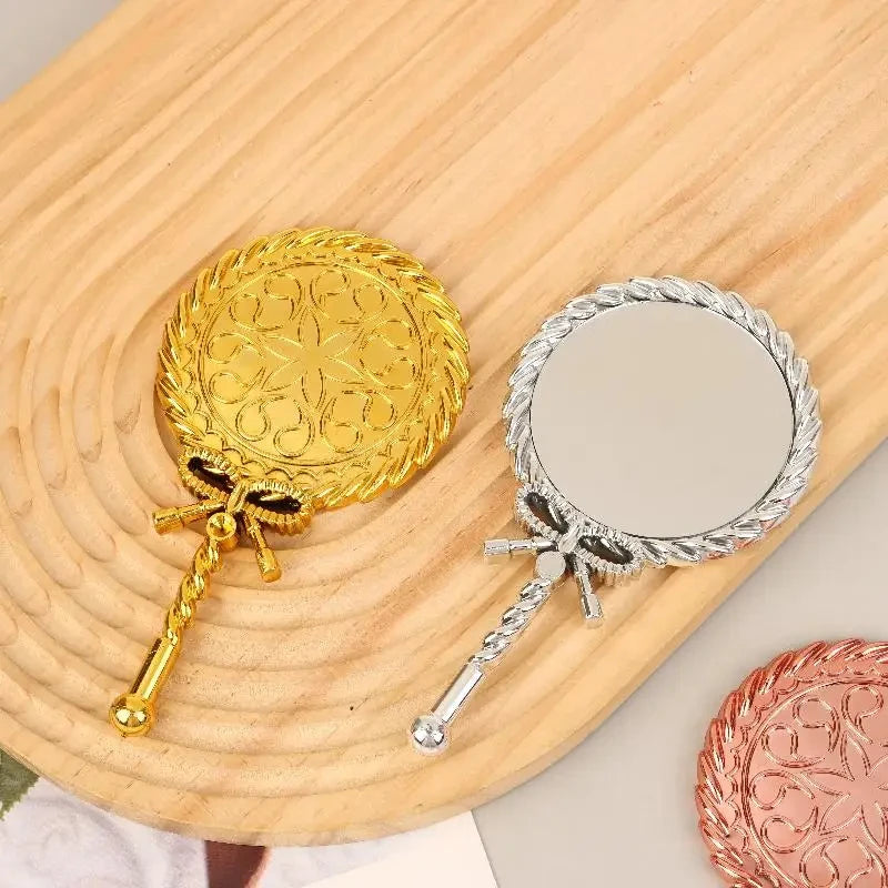 Handheld Makeup Mirror Round Portable Cosmetic Mirror European Mirror European For Dressing Room Home Use Professional Use