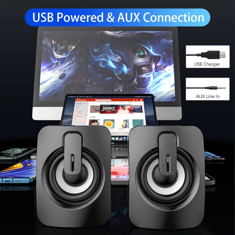 Stereo Speaker For Desktop Computer Laptop PC Notebook Wired Mini Home Musical Music Sound Box Caixa De Som Portable Altavoces